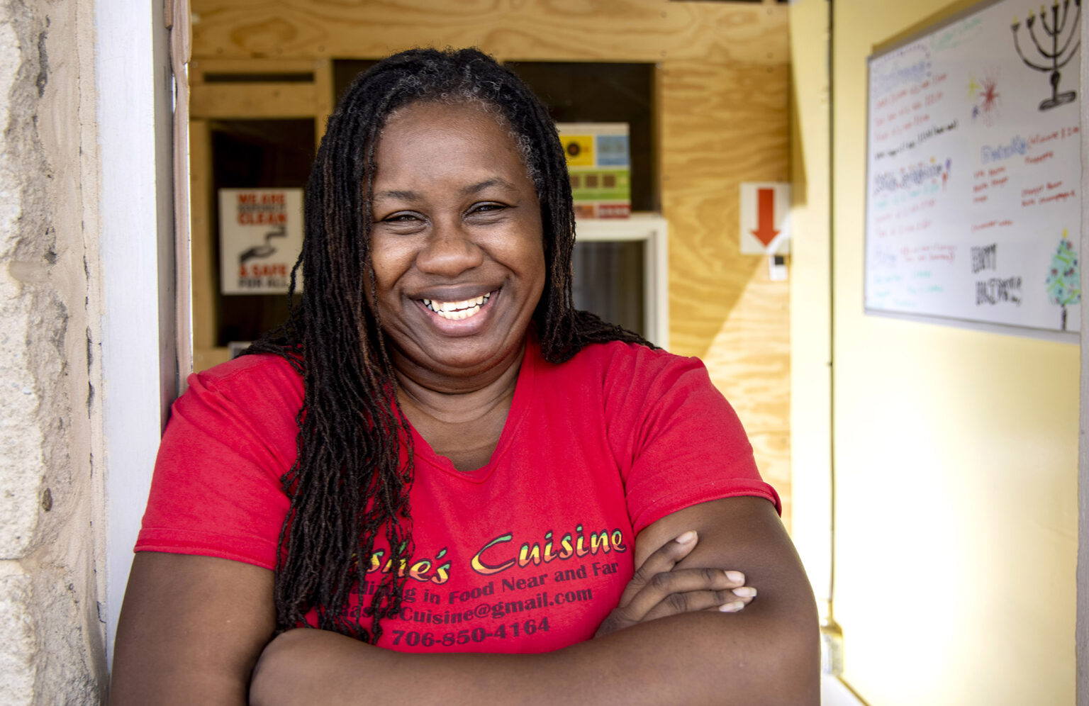 Small business owner Rashe Malcolm at her restaurant, Rashe’s Cuisine. (Photo by Dorothy Kozlowski/UGA)