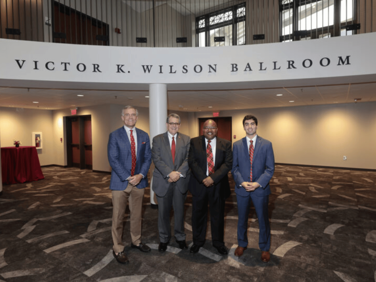 Faculty and staff gather for the dedication of the Victor K. Wilson Ballroom at UGA.