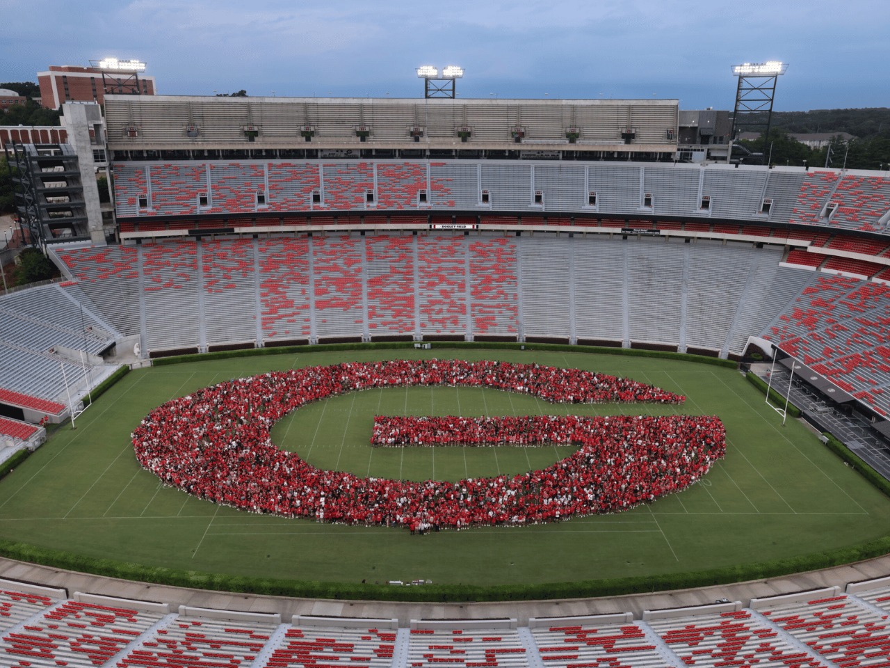 Freshman gather in Sanford Stadium at UGA for Freshman Welcome.