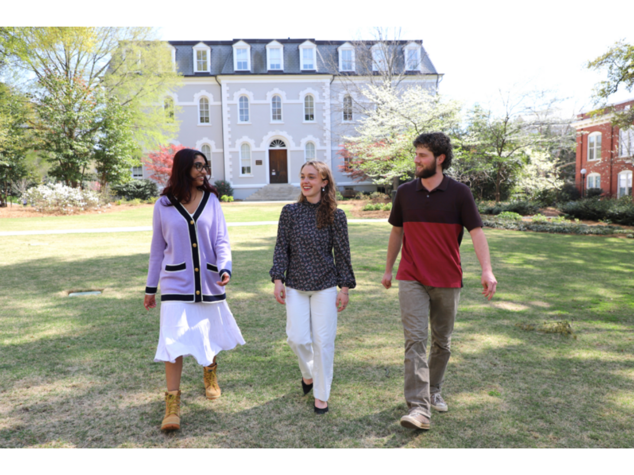 Third-year UGA students Sloka Sudhin, Anderson Smith and Oscar de la Torre were selected as 2025 Goldwater Scholars. (Photo by Stephanie Schupska)