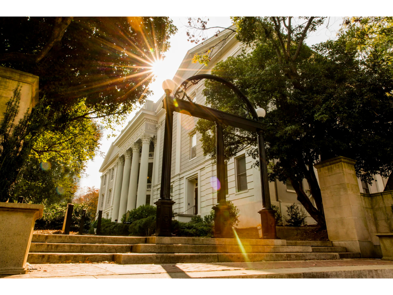 UGA Arch with sun shining through
